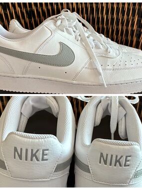 Nike Court Vision low top, White Sneakers with Light Gray accents and Swoosh